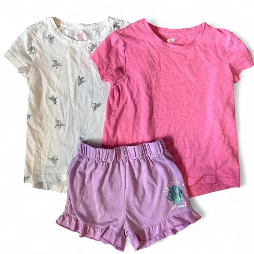 3-Piece Toddler Girl Summer Outfit Bundle | H&M & Carter’s | Size 3T
